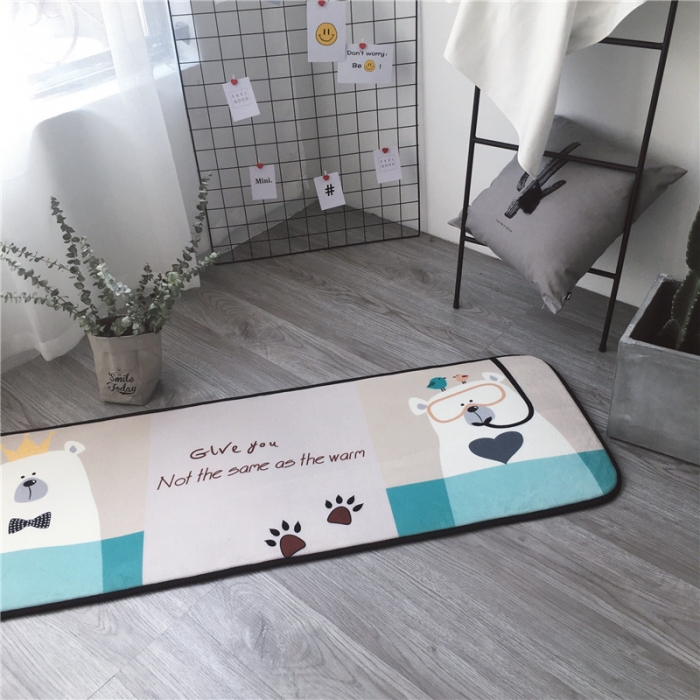 91家纺网 家纺一手货源 找家纺 昔可家纺 2017新款长条地垫潜水熊