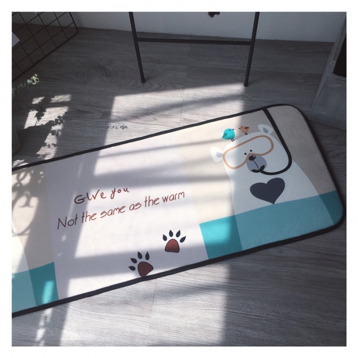 91家纺网 家纺一手货源 找家纺 昔可家纺 2017新款长条地垫潜水熊