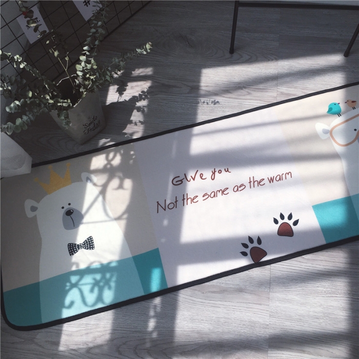 91家纺网 家纺一手货源 找家纺 昔可家纺 2017新款长条地垫潜水熊