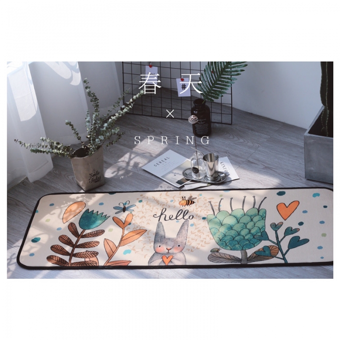 91家纺网 家纺一手货源 找家纺 昔可家纺 2017新款长条地垫森林兔