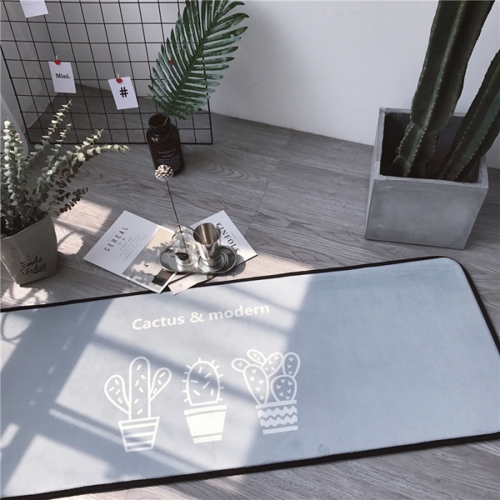 91家纺网 家纺一手货源 找家纺 昔可家纺 2017新款长条地垫仙人掌