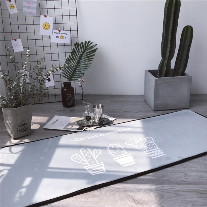 91家纺网 家纺一手货源 找家纺 昔可家纺 2017新款长条地垫仙人掌