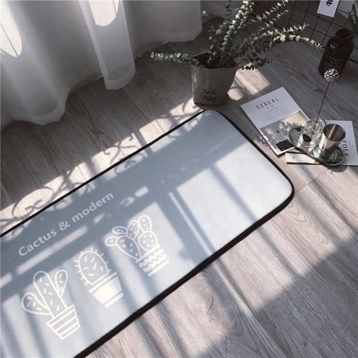 91家纺网 家纺一手货源 找家纺 昔可家纺 2017新款长条地垫仙人掌