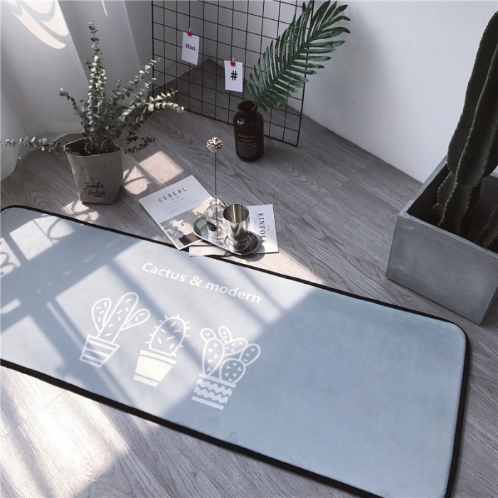 91家纺网 家纺一手货源 找家纺 昔可家纺 2017新款长条地垫仙人掌