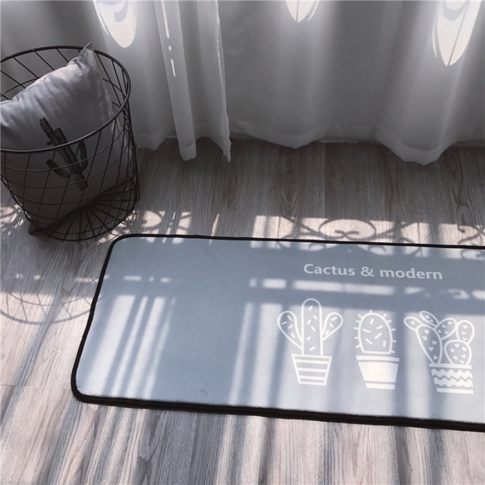 91家纺网 家纺一手货源 找家纺 昔可家纺 2017新款长条地垫仙人掌