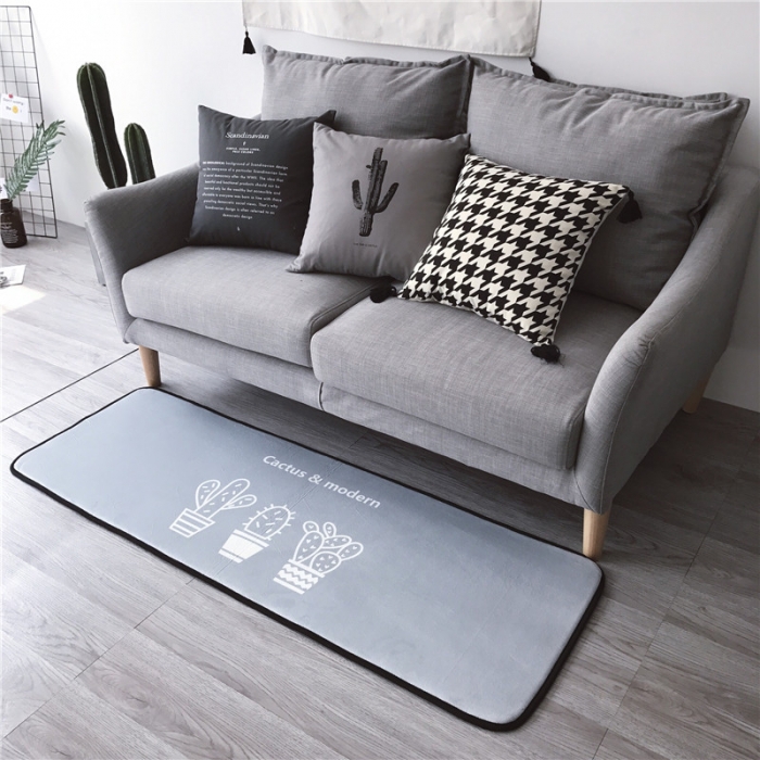 91家纺网 家纺一手货源 找家纺 昔可家纺 2017新款长条地垫仙人掌