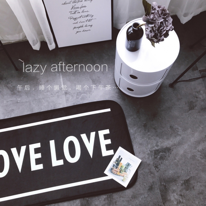 91家纺网 家纺一手货源 找家纺 昔可家纺 2017新款长条地垫Love