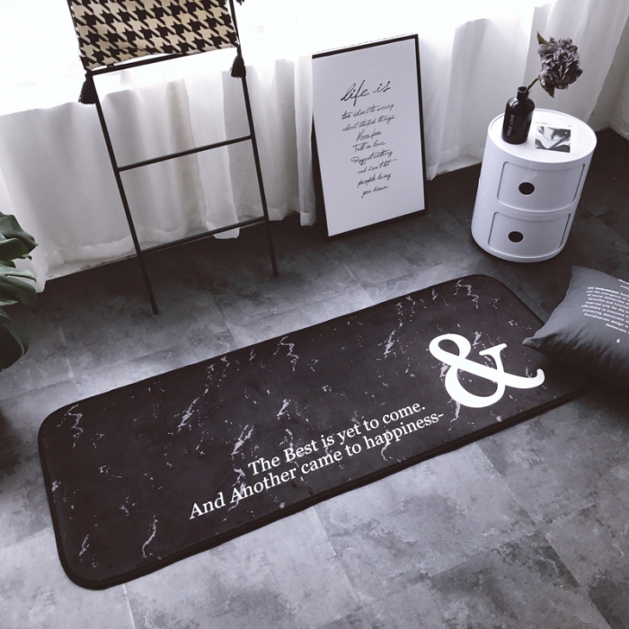 91家纺网 家纺一手货源 找家纺 昔可家纺 2017新款长条地垫大理石纹