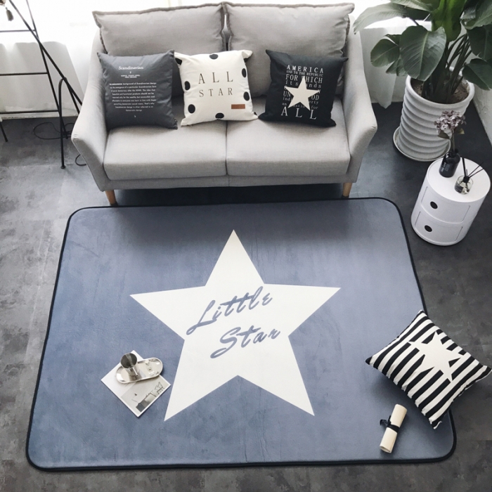 91家纺网 家纺一手货源 找家纺 昔可家纺 新款chic风大地垫Little-star