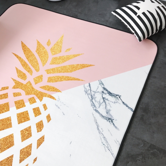 91家纺网 家纺一手货源 找家纺 昔可家纺 新款chic风大地垫菠萝