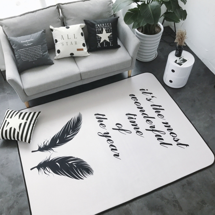 91家纺网 家纺一手货源 找家纺 昔可家纺 新款chic风大地垫羽毛