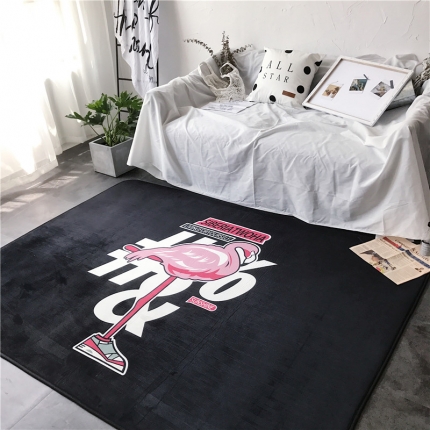 91家纺网 家纺一手货源 找家纺 昔可家纺 简约新款地垫 嘻哈鸟