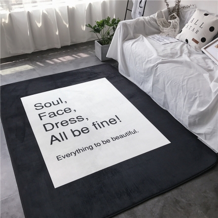 91家纺网 家纺一手货源 找家纺 昔可家纺 简约新款地垫 字母便利贴