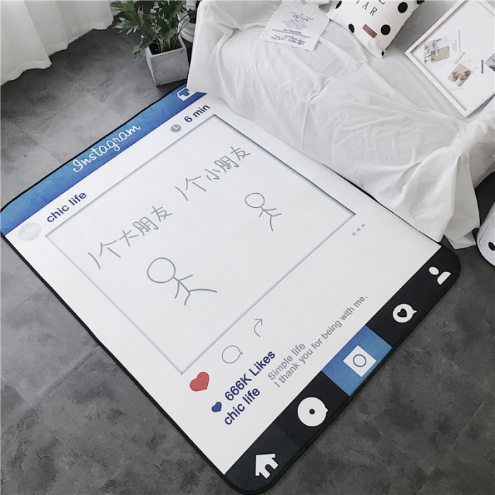 91家纺网 家纺一手货源 找家纺 昔可家纺 简约新款地垫 ins相框