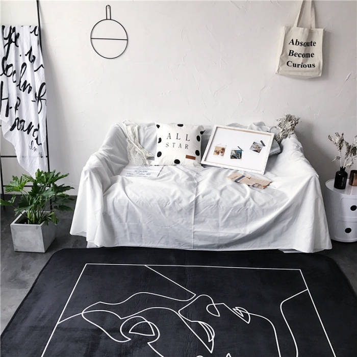 91家纺网 家纺一手货源 找家纺 昔可家纺 简约新款地垫 Kiss