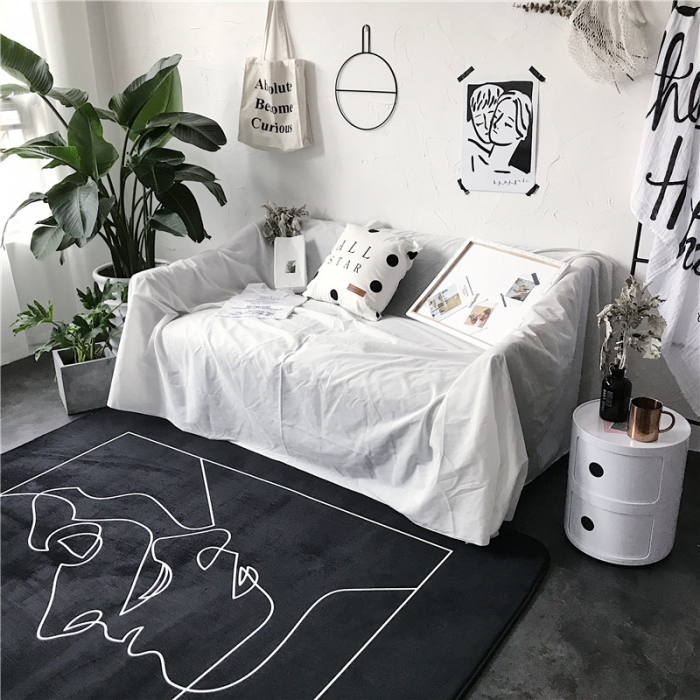 91家纺网 家纺一手货源 找家纺 昔可家纺 简约新款地垫 Kiss