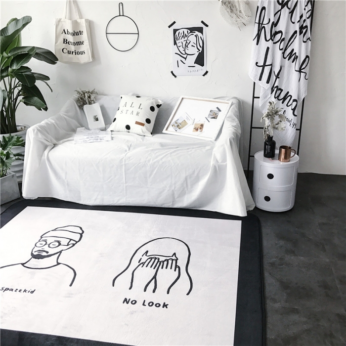 91家纺网 家纺一手货源 找家纺 昔可家纺 简约新款地垫 大叔萝莉