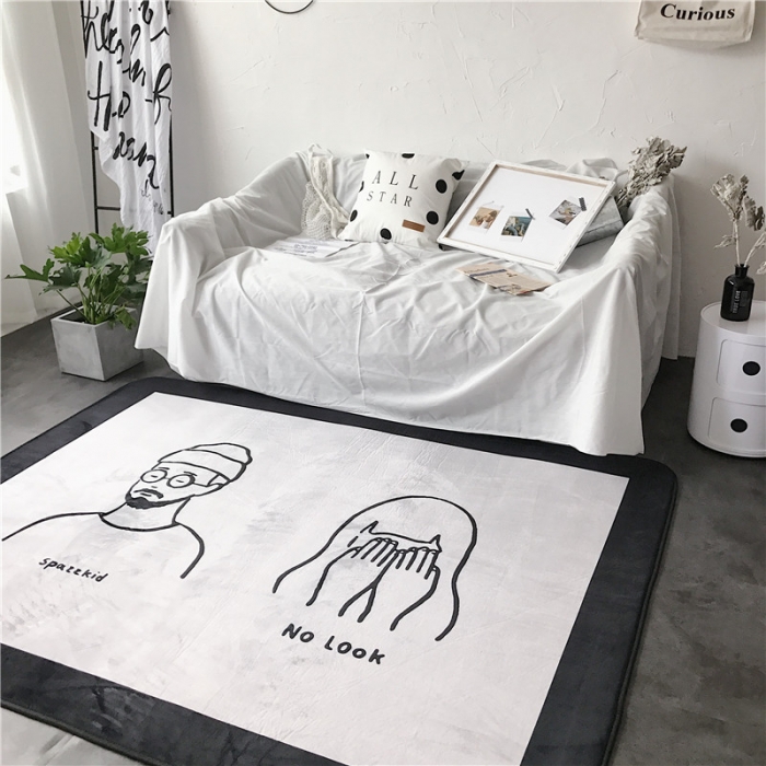 91家纺网 家纺一手货源 找家纺 昔可家纺 简约新款地垫 大叔萝莉