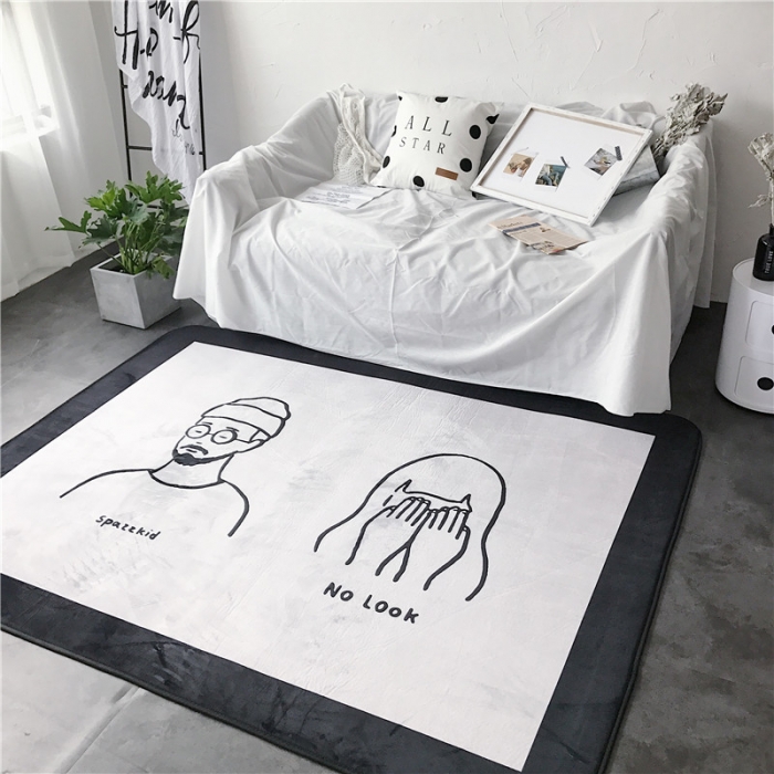 91家纺网 家纺一手货源 找家纺 昔可家纺 简约新款地垫 大叔萝莉