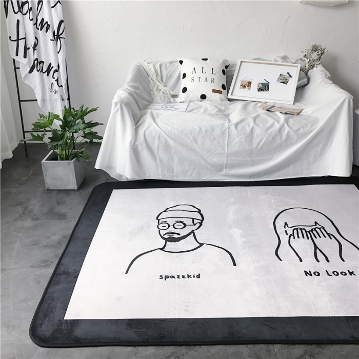 91家纺网 家纺一手货源 找家纺 昔可家纺 简约新款地垫 大叔萝莉