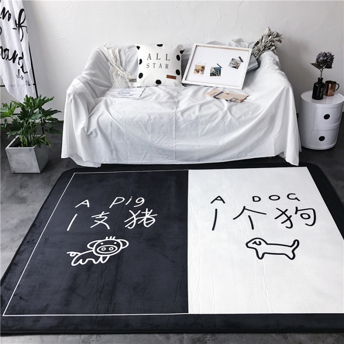 91家纺网 家纺一手货源 找家纺 昔可家纺 简约新款地垫 单身狗