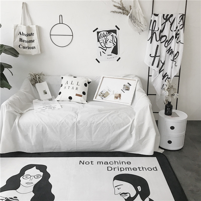 91家纺网 家纺一手货源 找家纺 昔可家纺 简约新款地垫 咖啡情侣