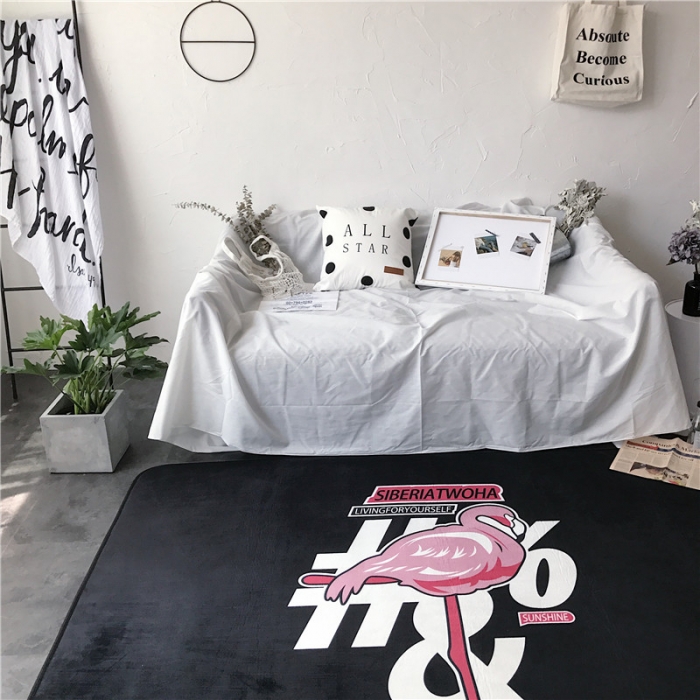 91家纺网 家纺一手货源 找家纺 昔可家纺 简约新款地垫 嘻哈鸟