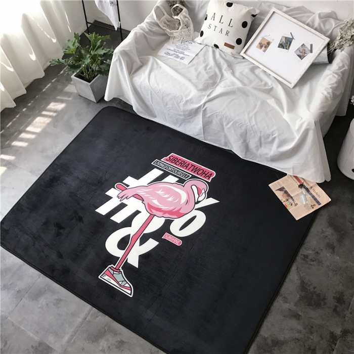 91家纺网 家纺一手货源 找家纺 昔可家纺 简约新款地垫 嘻哈鸟