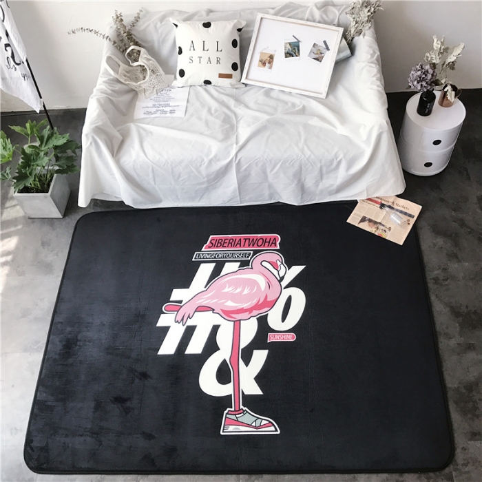 91家纺网 家纺一手货源 找家纺 昔可家纺 简约新款地垫 嘻哈鸟