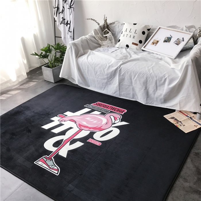 91家纺网 家纺一手货源 找家纺 昔可家纺 简约新款地垫 嘻哈鸟