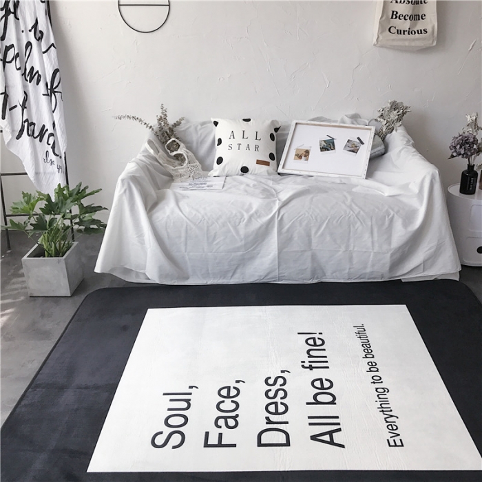 91家纺网 家纺一手货源 找家纺 昔可家纺 简约新款地垫 字母便利贴