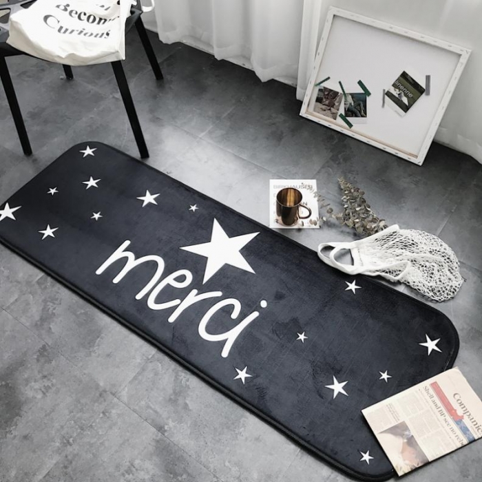 91家纺网 家纺一手货源 找家纺 昔可家纺 8月份新款长条地垫merci星星