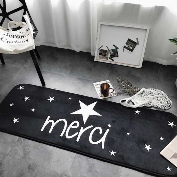 91家纺网 家纺一手货源 找家纺 昔可家纺 8月份新款长条地垫merci星星