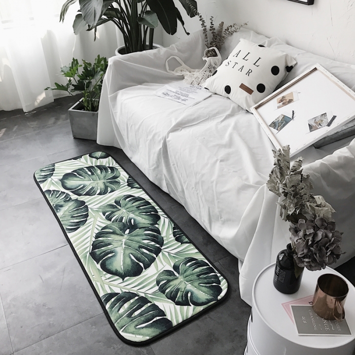 91家纺网 家纺一手货源 找家纺 昔可家纺 8月份新款长条地垫龟背竹