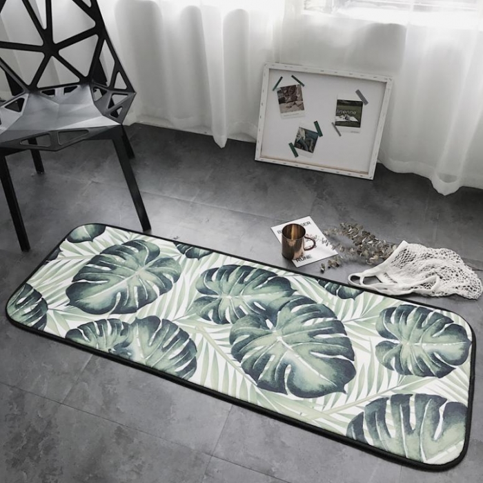 91家纺网 家纺一手货源 找家纺 昔可家纺 8月份新款长条地垫龟背竹