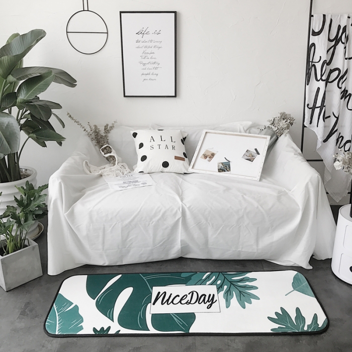 91家纺网 家纺一手货源 找家纺 昔可家纺 8月份新款长条地垫字母植物