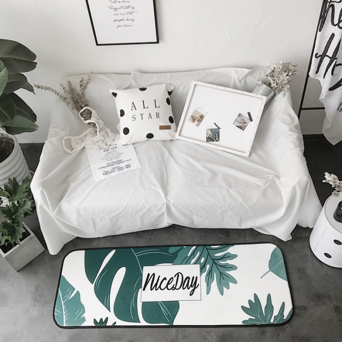 91家纺网 家纺一手货源 找家纺 昔可家纺 8月份新款长条地垫字母植物