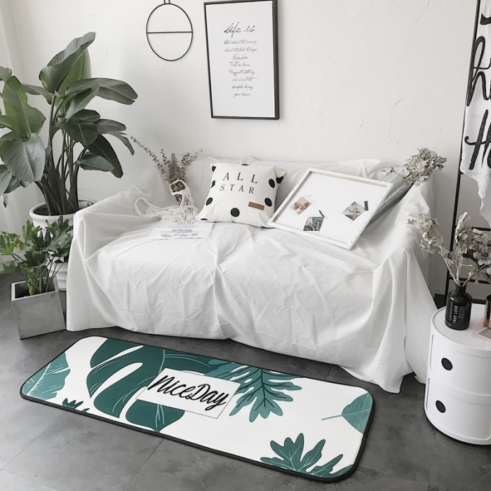 91家纺网 家纺一手货源 找家纺 昔可家纺 8月份新款长条地垫字母植物