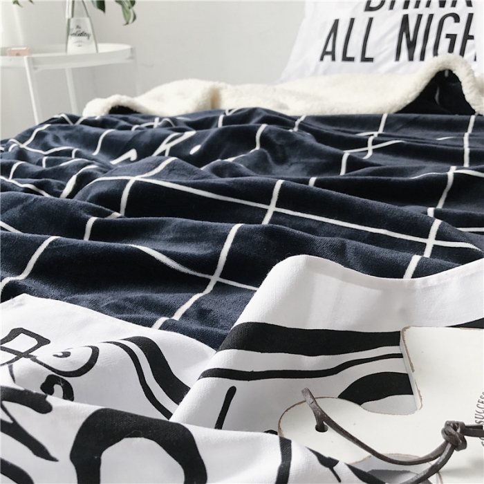 91家纺网 家纺一手货源 找家纺 2017新款爆款羊羔绒毯格子chic