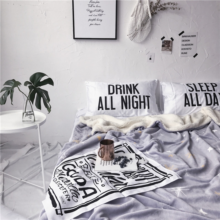 91家纺网 家纺一手货源 找家纺 2017新款爆款羊羔绒毯星晨