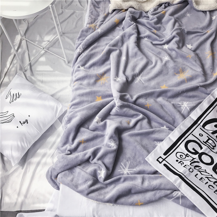 91家纺网 家纺一手货源 找家纺 2017新款爆款羊羔绒毯星晨