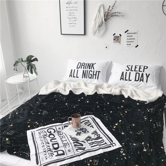 91家纺网 家纺一手货源 找家纺 2017新款爆款羊羔绒毯星座