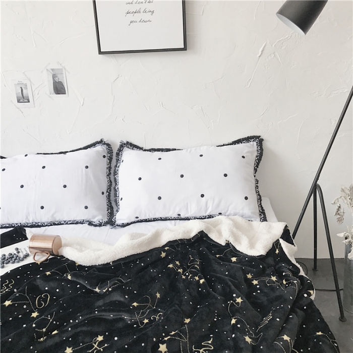 91家纺网 家纺一手货源 找家纺 2017新款爆款羊羔绒毯星座