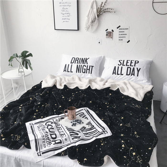 91家纺网 家纺一手货源 找家纺 2017新款爆款羊羔绒毯星座