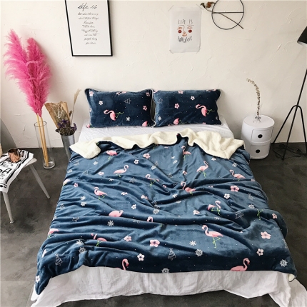 91家纺网 家纺一手货源 找家纺 昔可家纺 圣诞火鸟系列羊羔绒毯