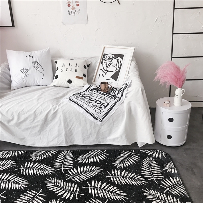 91家纺网 家纺一手货源 找家纺 昔可家纺 9月份新花色地垫 网红叶子