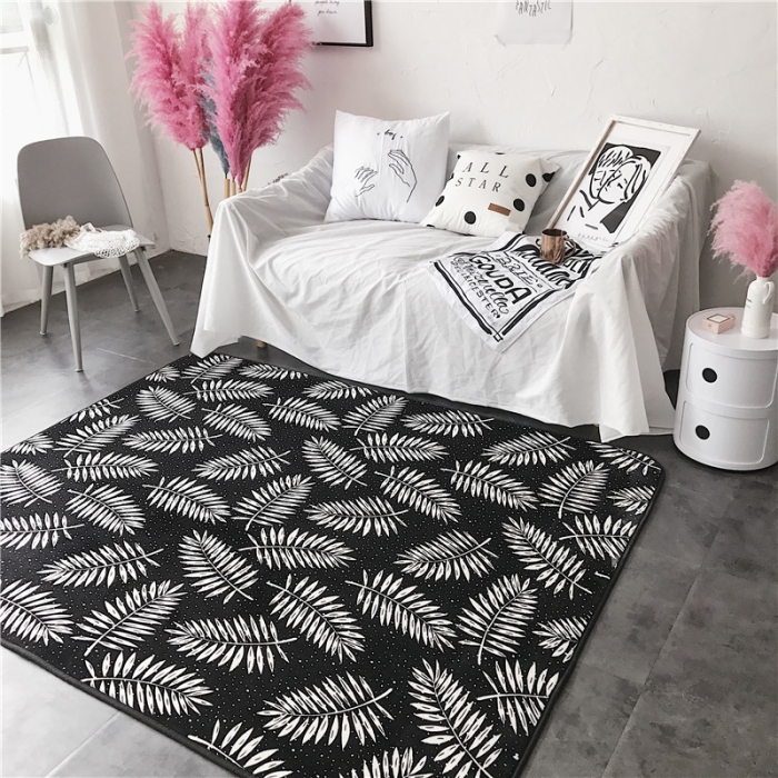 91家纺网 家纺一手货源 找家纺 昔可家纺 9月份新花色地垫 网红叶子