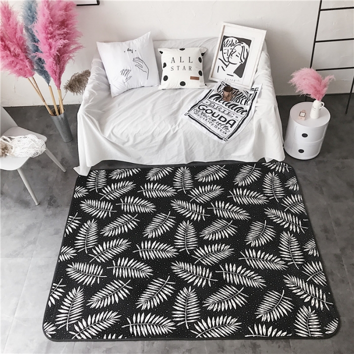 91家纺网 家纺一手货源 找家纺 昔可家纺 9月份新花色地垫 网红叶子