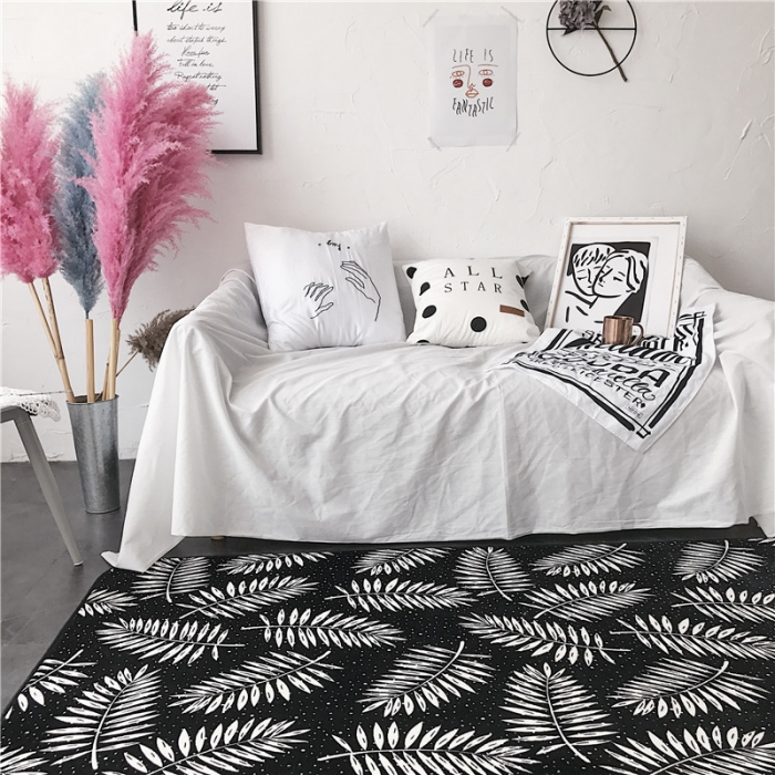 91家纺网 家纺一手货源 找家纺 昔可家纺 9月份新花色地垫 网红叶子