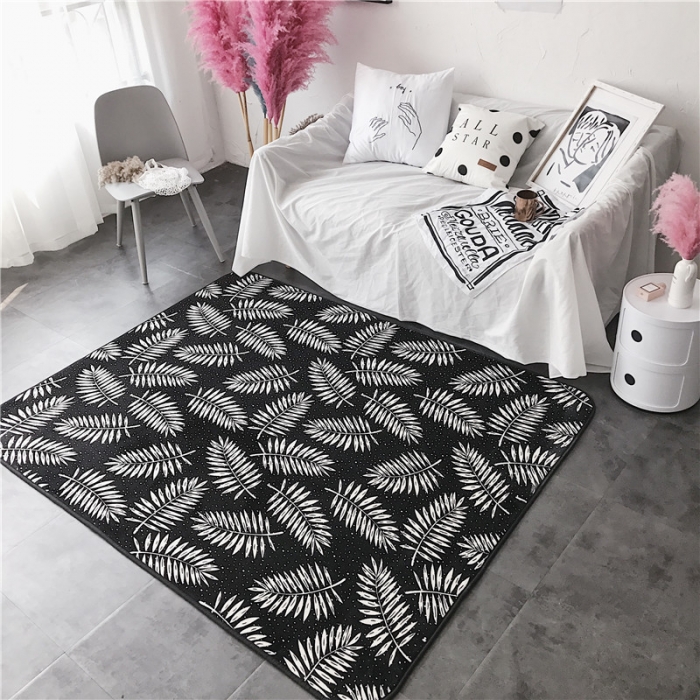 91家纺网 家纺一手货源 找家纺 昔可家纺 9月份新花色地垫 网红叶子